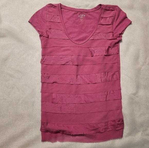 ANN Taylor LOFT Pink Blouse Petite size xxsp - Picture 1 of 8